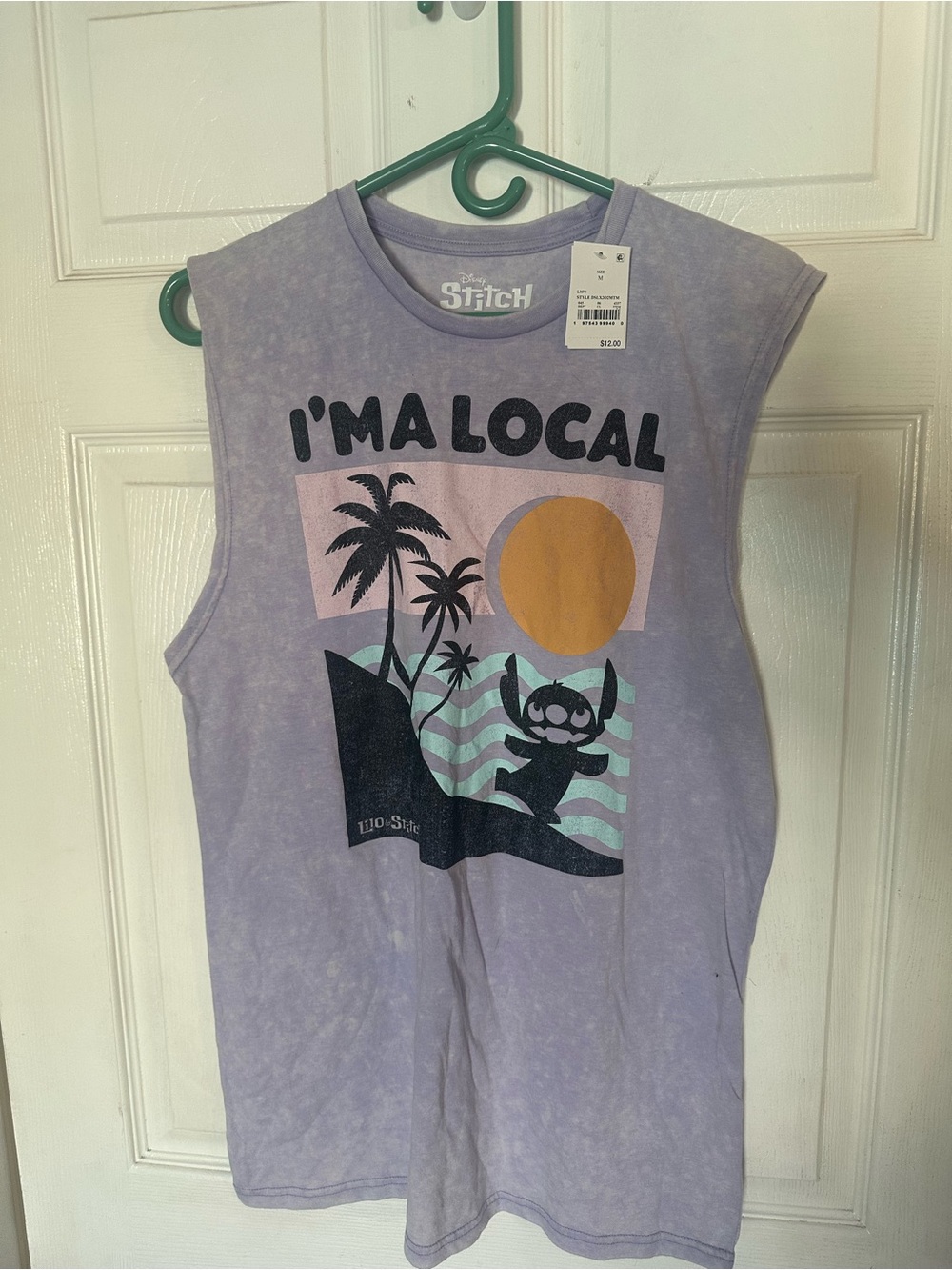 Men’s 'I'm A Local' Lavender Graphic Muscle Tee
